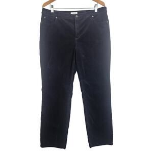 Charter Club Pant Shop Pants Women 16 Black Corduroy Cotton Stretch Straight Leg